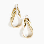 LO Collections x ALEX AND TRAHANAS Large Olive Leaf Earrings in Nano-Coated Brass Material