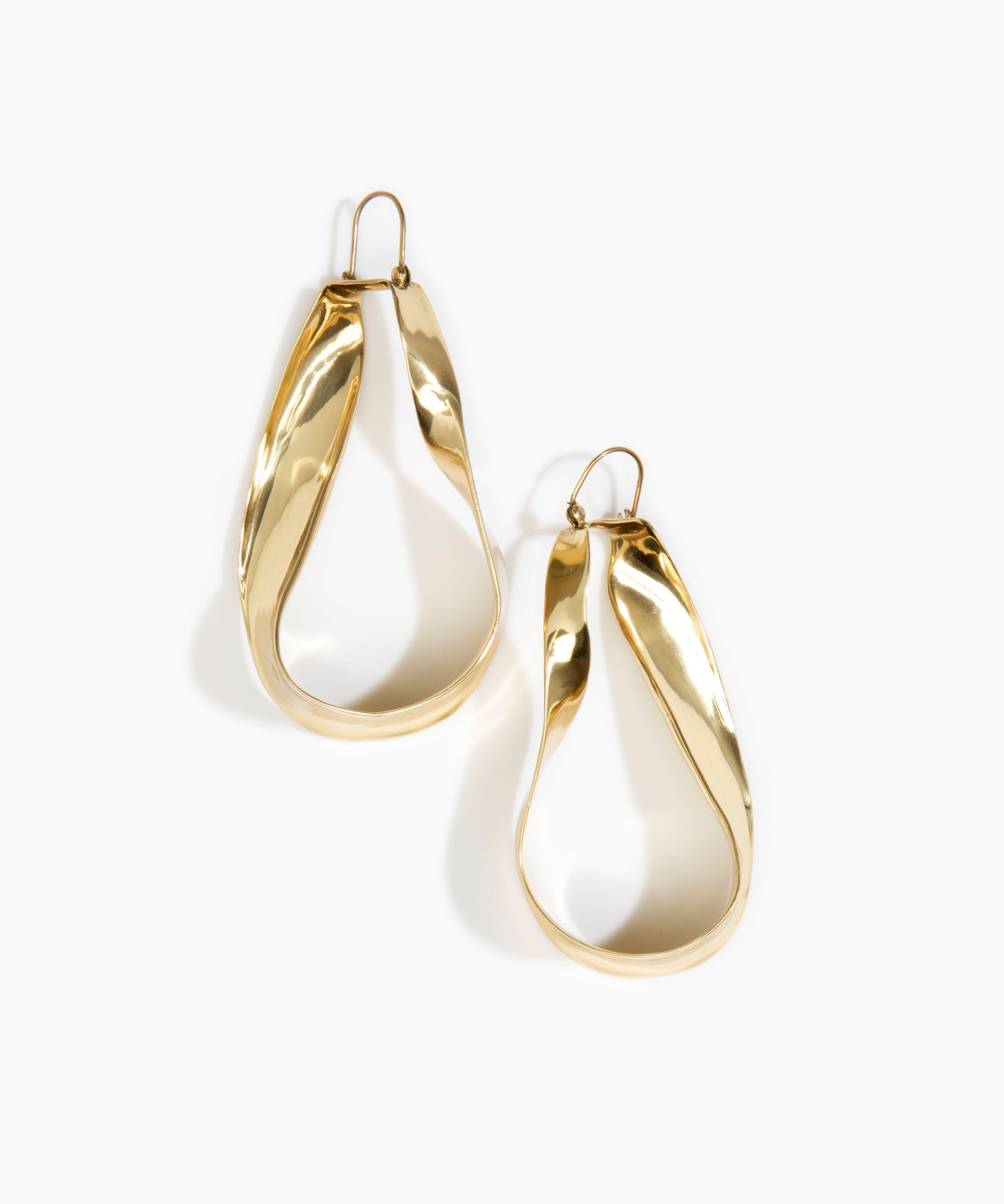 LO Collections x ALEX AND TRAHANAS Large Olive Leaf Earrings in Nano-Coated Brass Material