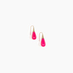 Dinosaur Designs Small Dew Drop Earrings in Flamingo Colour resin