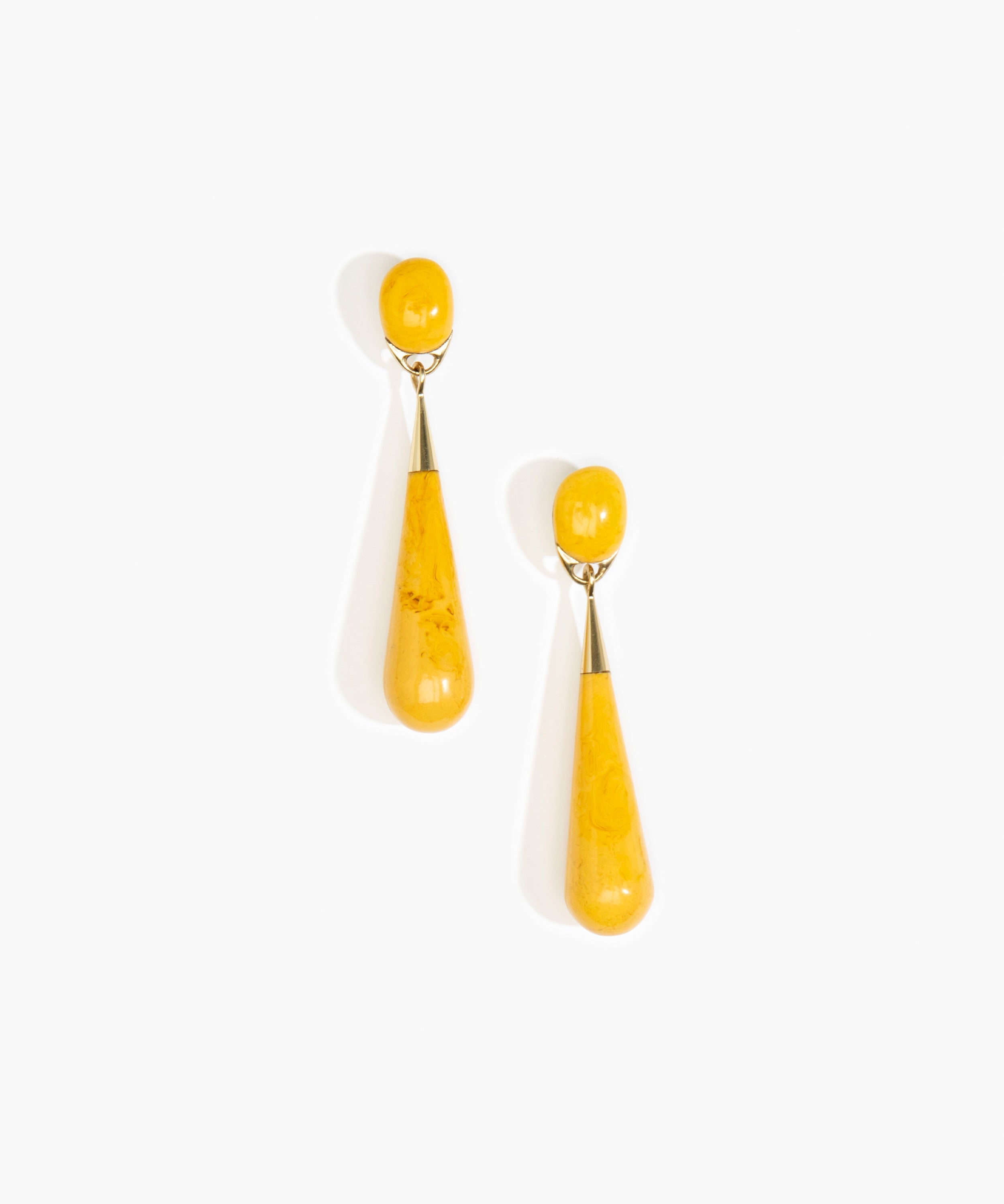 Dinosaur Designs Large Dew Drop Earrings in Honeycomb Colour resin with Studs Backing