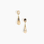 Dinosaur Designs Medium Dew Drop Earrings in Sandy Pearl Colour resin with Studs Backing
