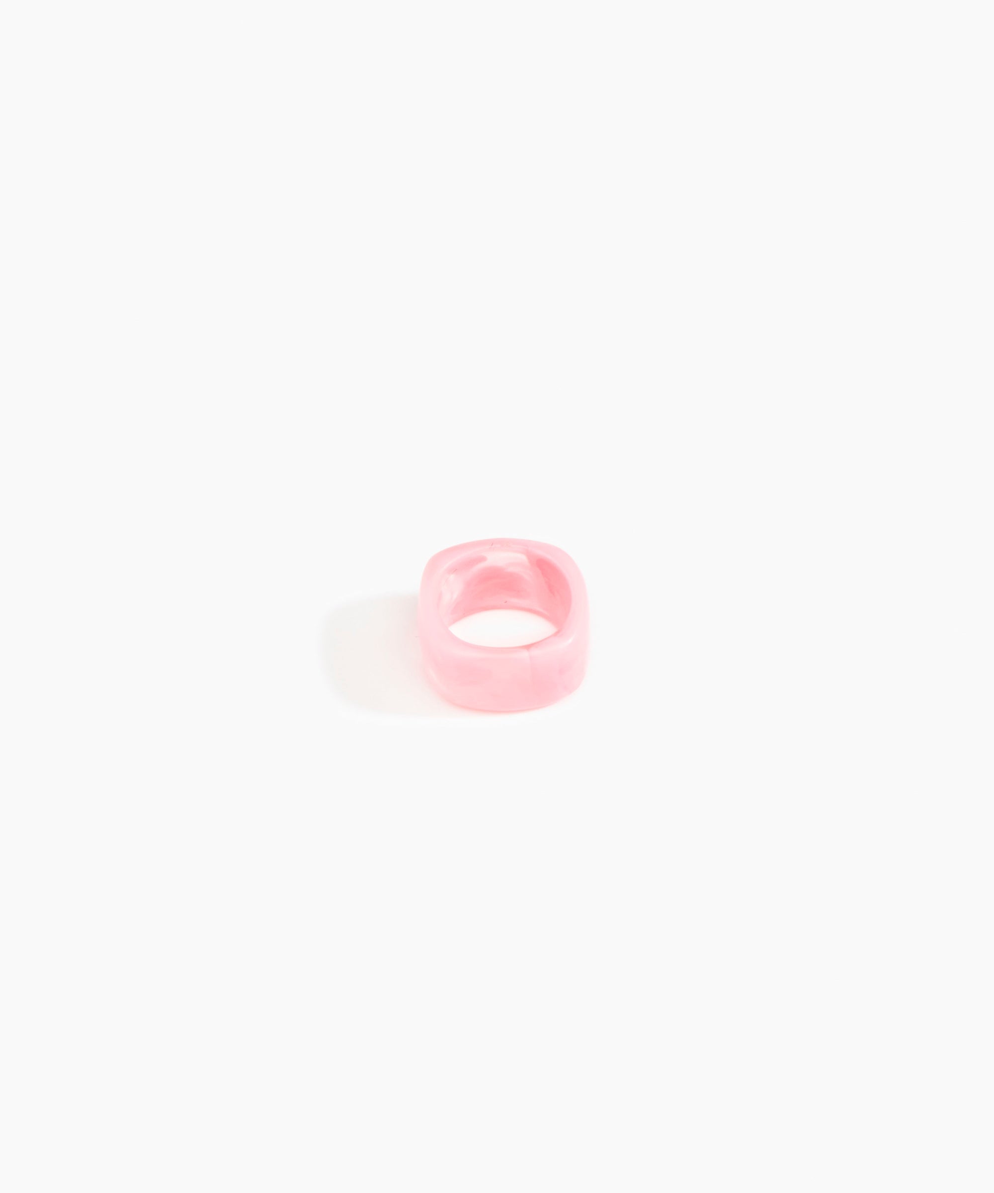Dinosaur Designs Cube Ring in Parakeet Colour resin with Wide Fit