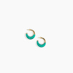 Dinosaur Designs Small Horn Earrings in Mineral Swirl Colour resin with Nano-Coated Brass Material