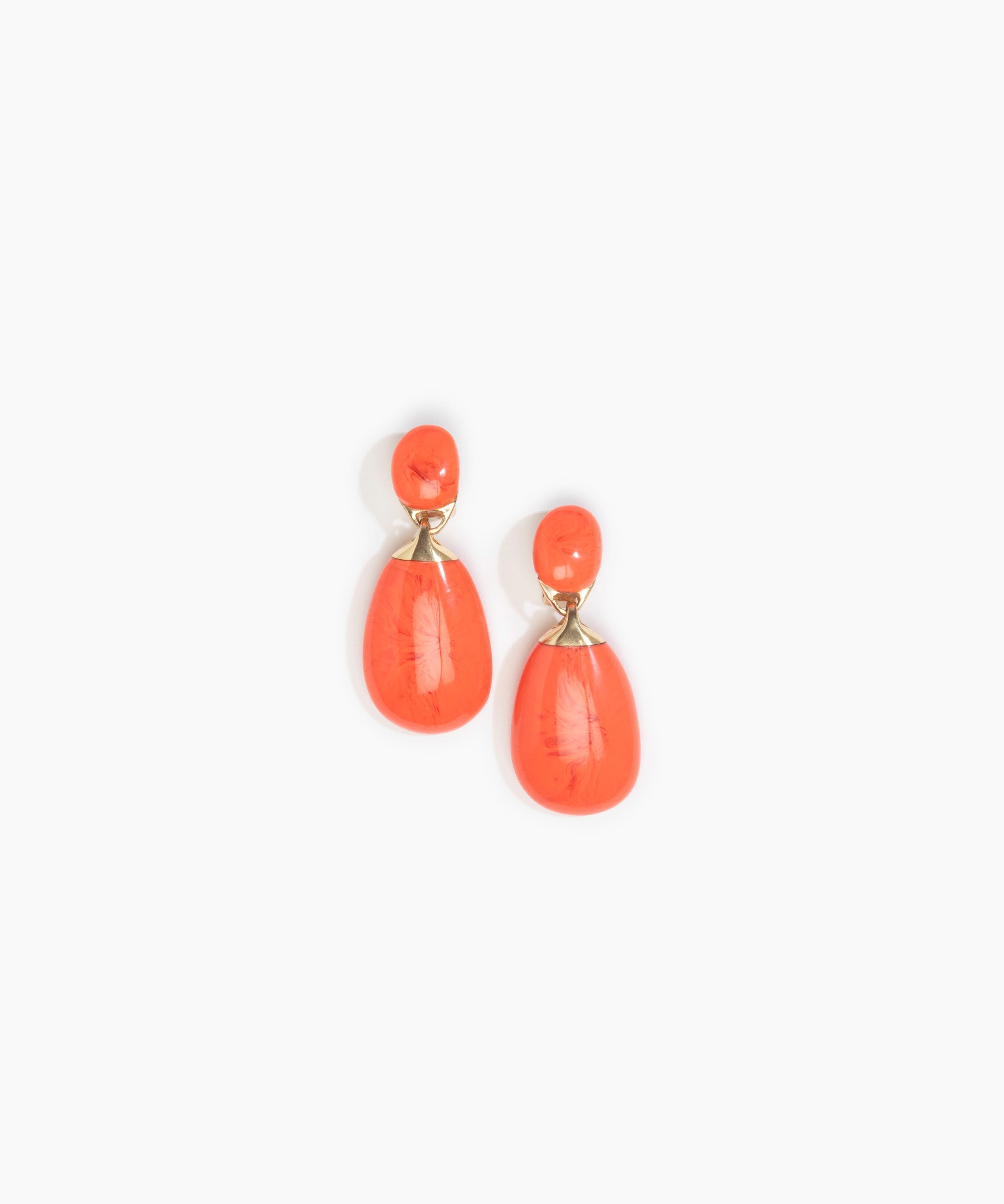 Dinosaur Designs Large River Rock Earrings in Lychee Colour resin with Studs Backing