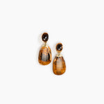 Dinosaur Designs Large River Rock Earrings in Dark Horn Colour resin with Studs Backing