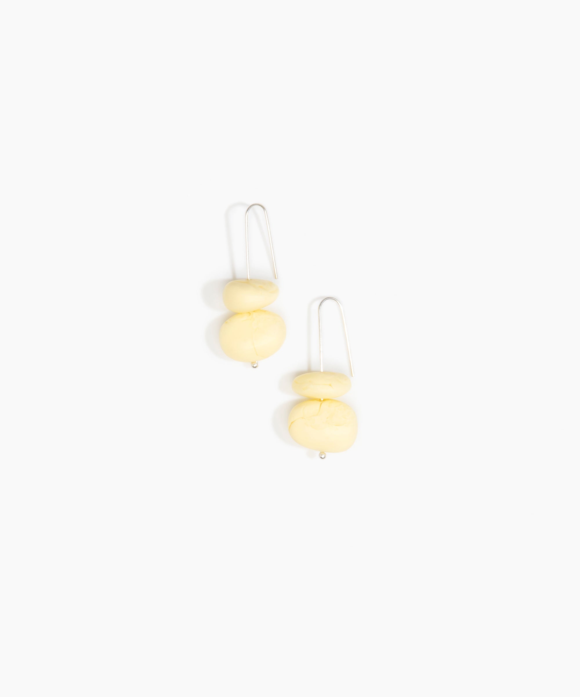 Dinosaur Designs Temple Earth Wire Earrings in Lemon Colour resin with 925 Sterling Silver Material