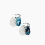 Dinosaur Designs Medium Splash Earrings in Water Colour resin with Silver-Plated Brass Hoop Material
