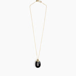 Dinosaur Designs Medium River Rock Pendant in Black Colour resin with Gold-Filled Material