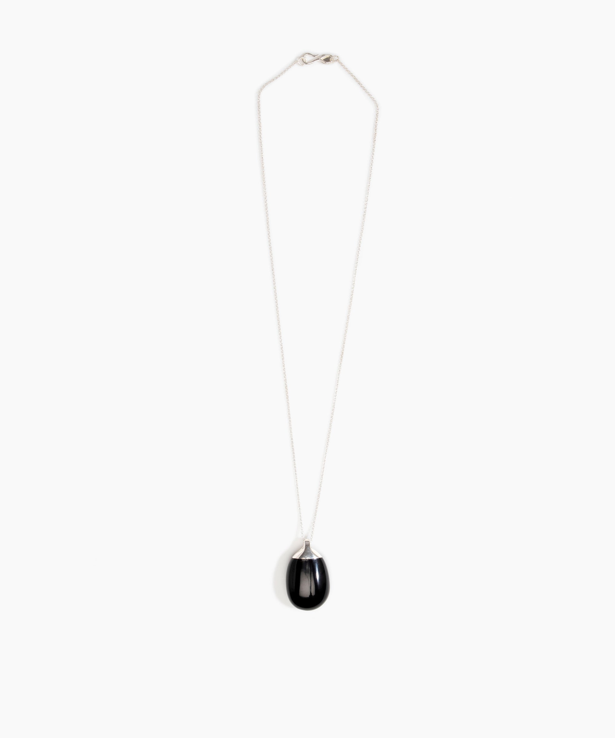 Dinosaur Designs Medium River Rock Pendant in Black Marble Colour resin with Gold-Filled Material