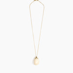 Dinosaur Designs Medium River Rock Pendant in Cream Colour resin with Gold-Filled Material