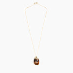 Dinosaur Designs Medium River Rock Pendant in Dark Horn Colour resin with Gold-Filled Material