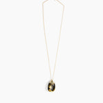 Dinosaur Designs Medium River Rock Pendant in Malachite Colour resin with Gold-Filled Material