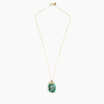 Dinosaur Designs Medium River Rock Pendant in Moss Colour resin with Gold-Filled Material