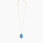 Dinosaur Designs Medium River Rock Pendant in Sky Colour resin with Gold-Filled Material