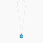 Dinosaur Designs Medium River Rock Pendant in Sky Colour resin with 925 Sterling Silver Material