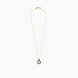 Dinosaur Designs Small River Rock Pendant in Black Marble Colour resin with Gold-Filled Material