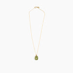 Dinosaur Designs Small River Rock Pendant in Olive Colour resin with Gold-Filled Material