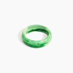 Dinosaur Designs Medium Organic Oval Bangle in Grass Colour resin with Wide Fit