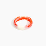 Dinosaur Designs Medium Organic Oval Bangle in Strawberry Colour resin with Wide Fit