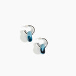 Dinosaur Designs Small Splash Earrings in Water Colour resin with Silver-Plated Brass Hoop Material
