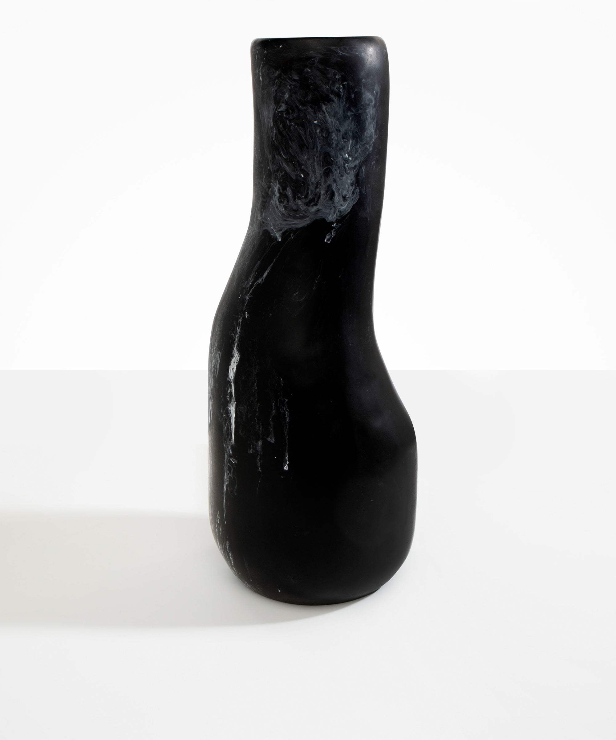 Dinosaur Designs Tall Studio Vase in Black Marble Colour resin
