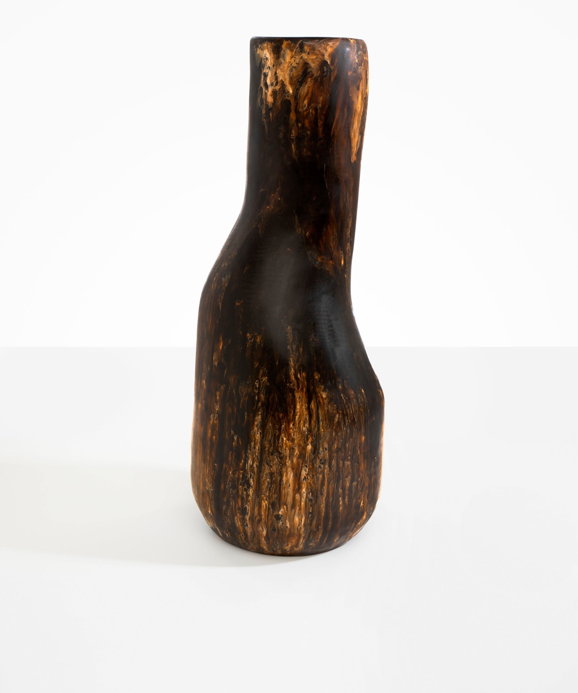 Dinosaur Designs Tall Studio Vase in Dark Horn Colour resin
