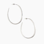 Dinosaur Designs Large Pebble Hoop Earrings in Silver-Plated Brass Material
