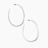 Dinosaur Designs Large Pebble Hoop Earrings in Silver-Plated Brass Material