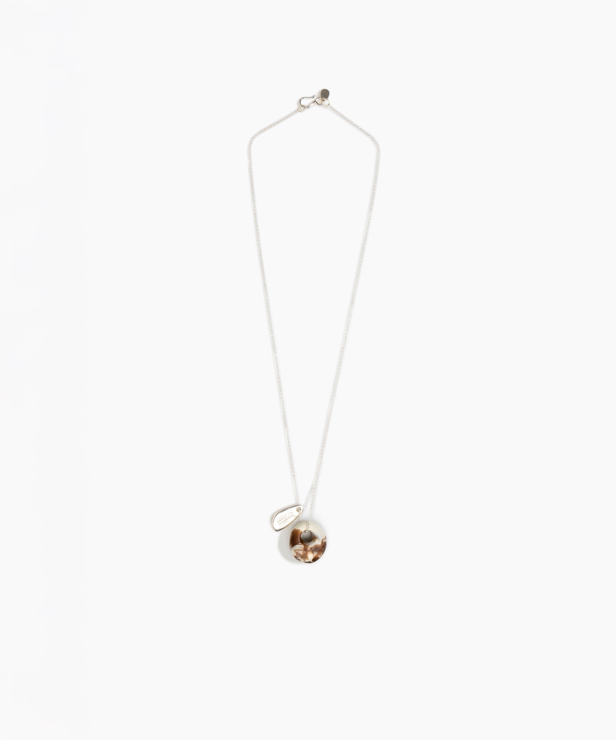 Dinosaur Designs Small Splash Chain Pendant in Cappuccino Colour resin with 925 Sterling Silver Material