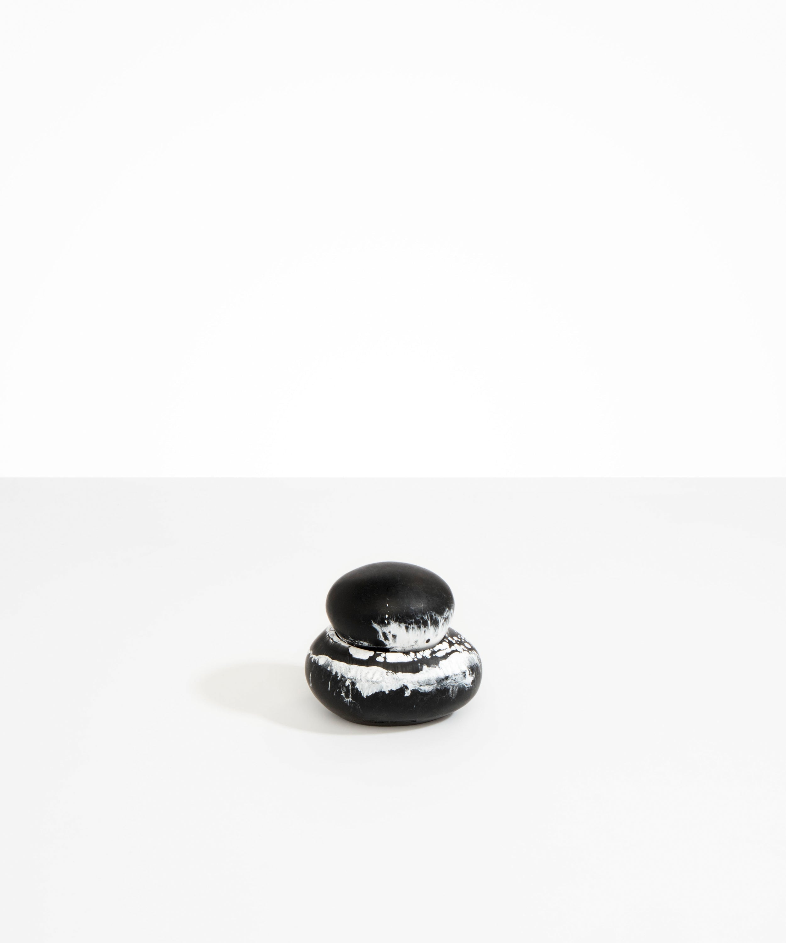 Dinosaur Designs Medium Pebble Jar in Black Marble Colour resin