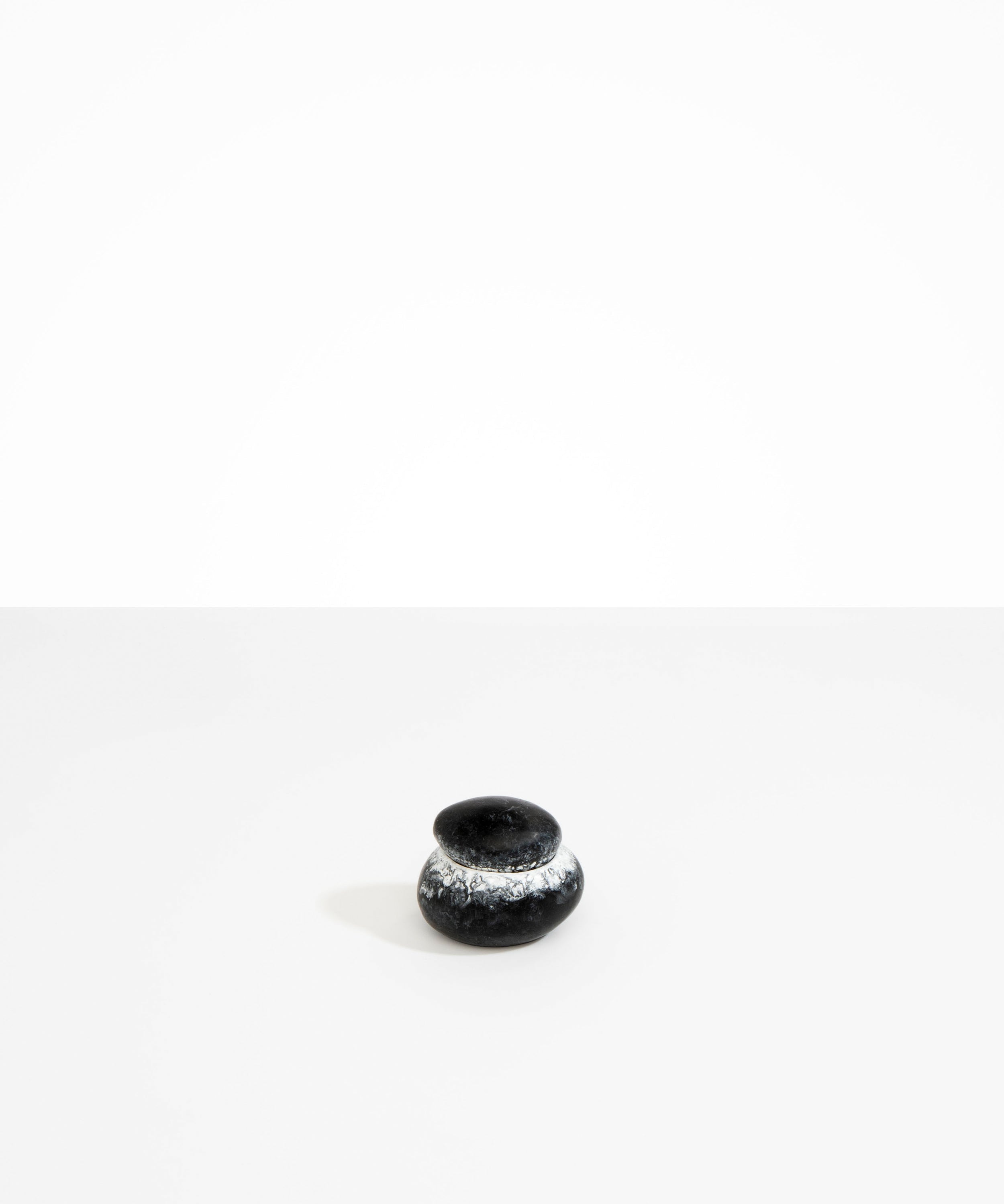 Dinosaur Designs Small Pebble Jar in Black Marble Colour resin
