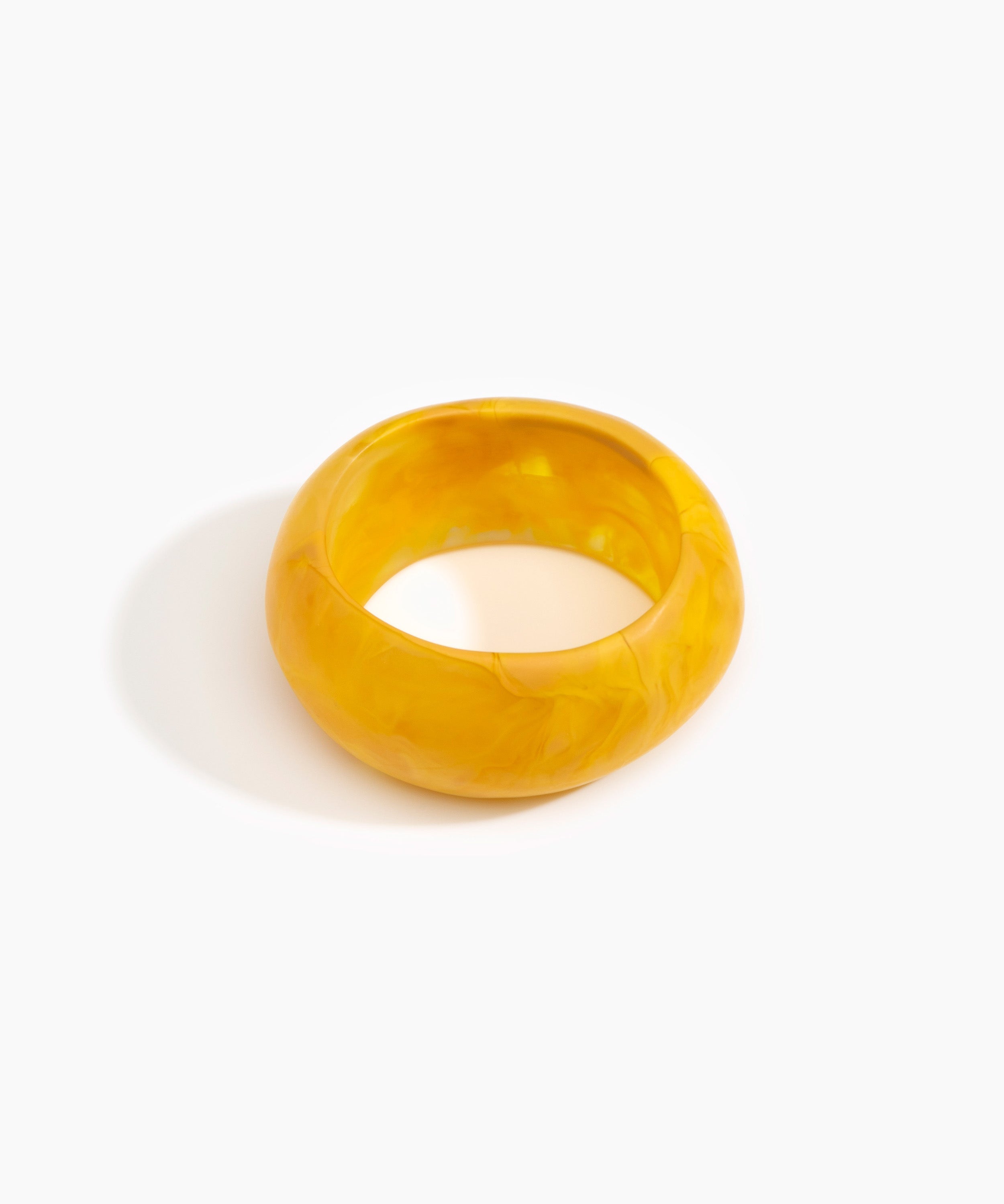 Dinosaur Designs Large Organic Oval Bangle in Honeycomb Colour resin with Wide Fit