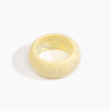 Dinosaur Designs Large Organic Oval Bangle in Lemon Colour resin with Wide Fit