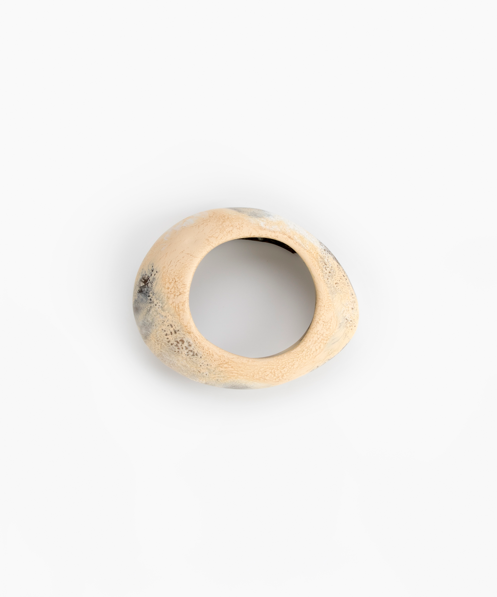 Dinosaur Designs Large Rock Bangle in Sandy Pearl Colour resin with Wide Fit