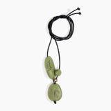 Dinosaur Designs Rock Cluster Pendant in Olive Colour resin with Nano-Coated Brass Bead Material
