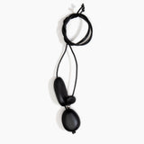 Dinosaur Designs Rock Cluster Pendant in Black Colour resin with 925 Sterling Silver Bead Material