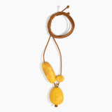 Dinosaur Designs Rock Cluster Pendant in Honeycomb Colour resin with Nano-Coated Brass Bead Material