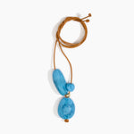 Dinosaur Designs Rock Cluster Pendant in Sky Colour resin with Nano-Coated Brass Bead Material