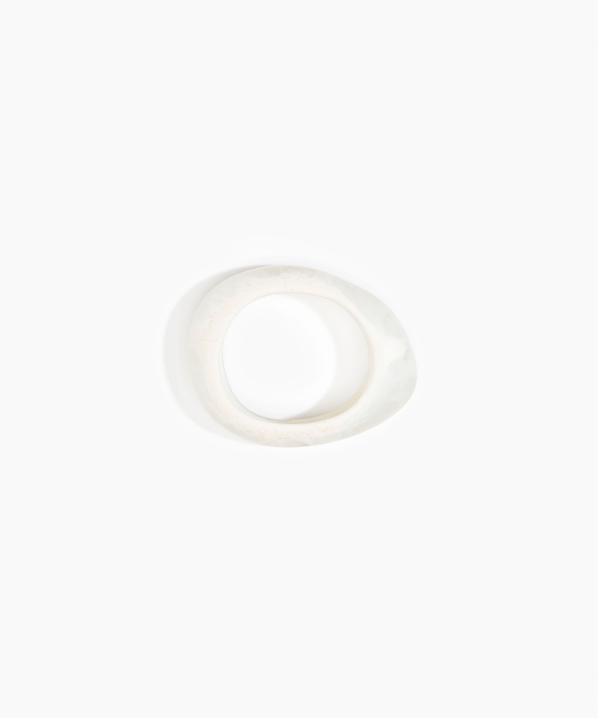 Dinosaur Designs Small Rock Bangle in Chalk Swirl Colour resin with Wide Fit