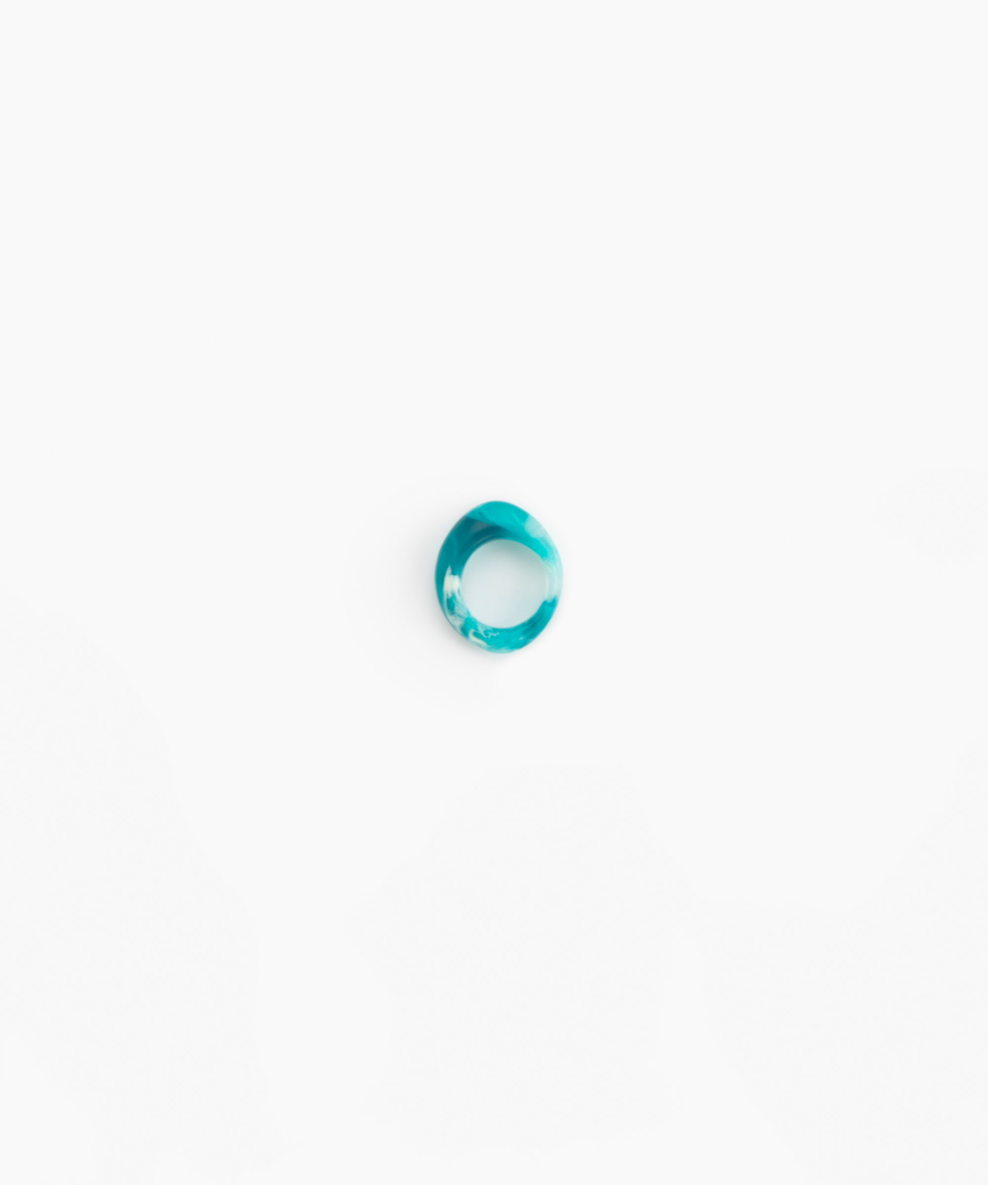 Dinosaur Designs Slate Ring in Lagoon Colour resin with Regular Fit