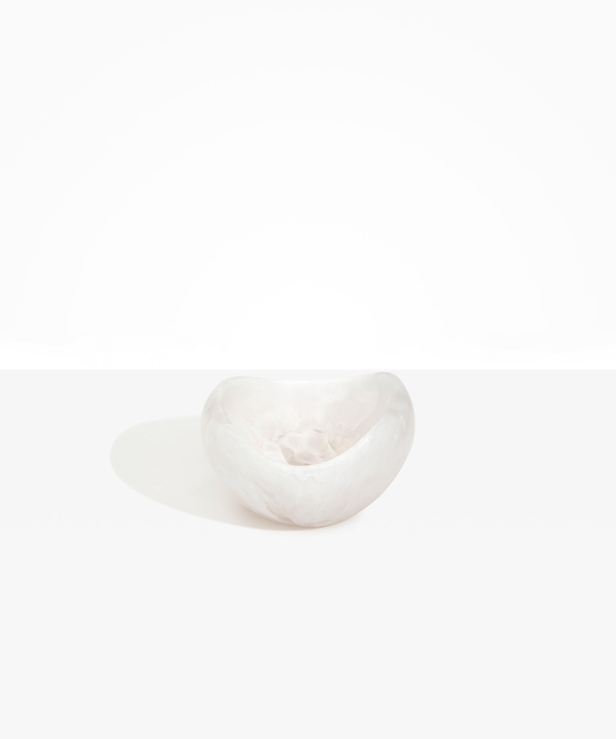 Dinosaur Designs Medium Beetle Bowl in Snow Swirl Colour resin