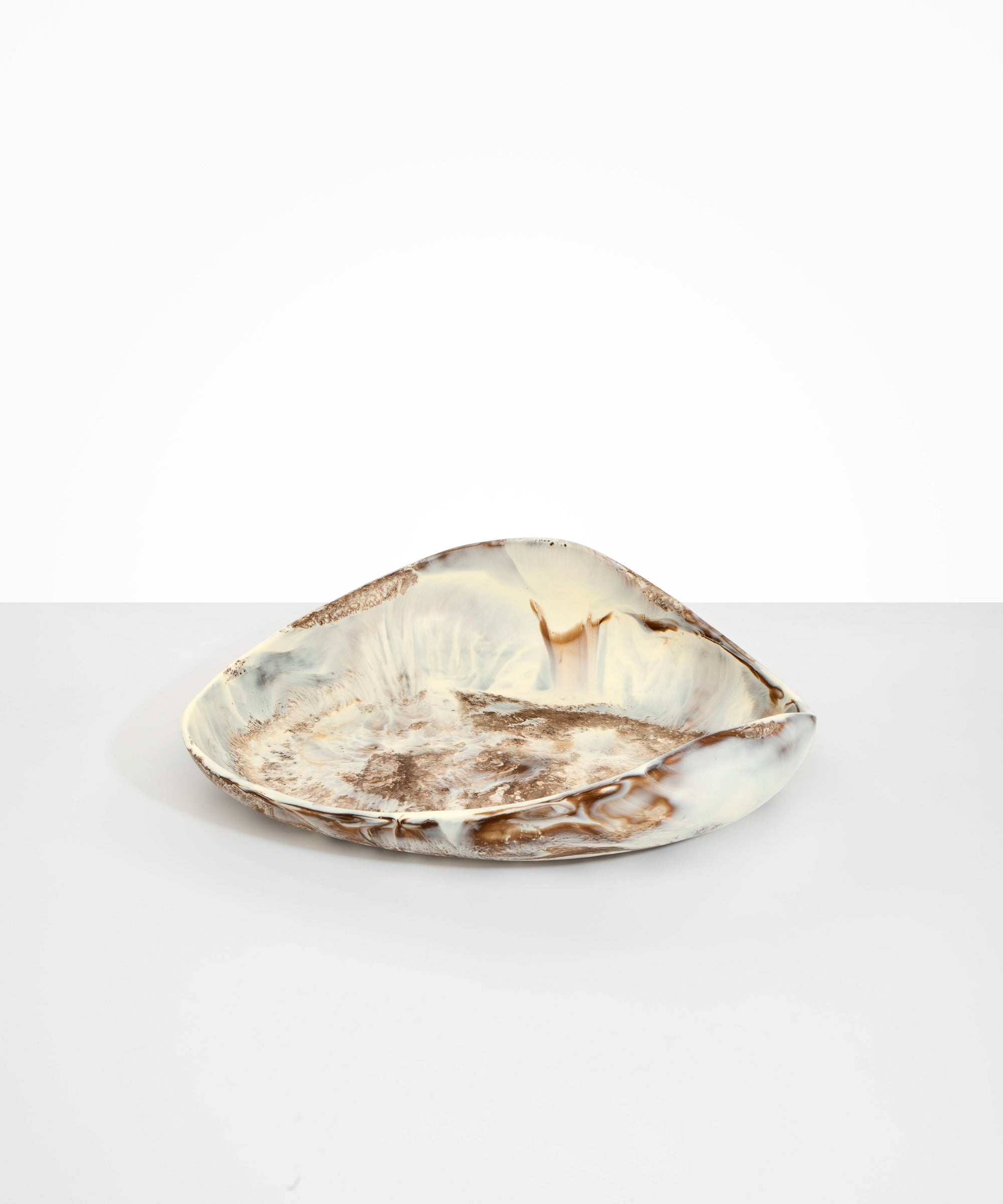 Dinosaur Designs Large Leaf Bowl in Cappuccino Colour resin