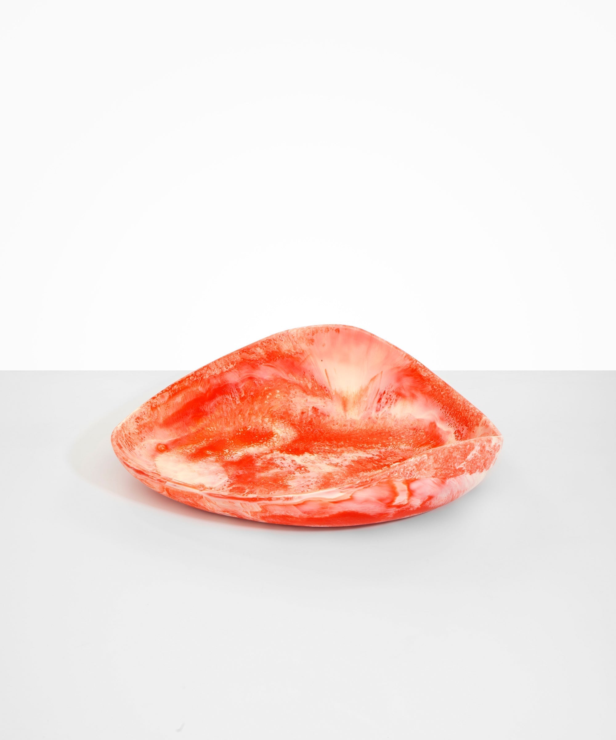 Dinosaur Designs Large Leaf Bowl in Strawberry Colour resin