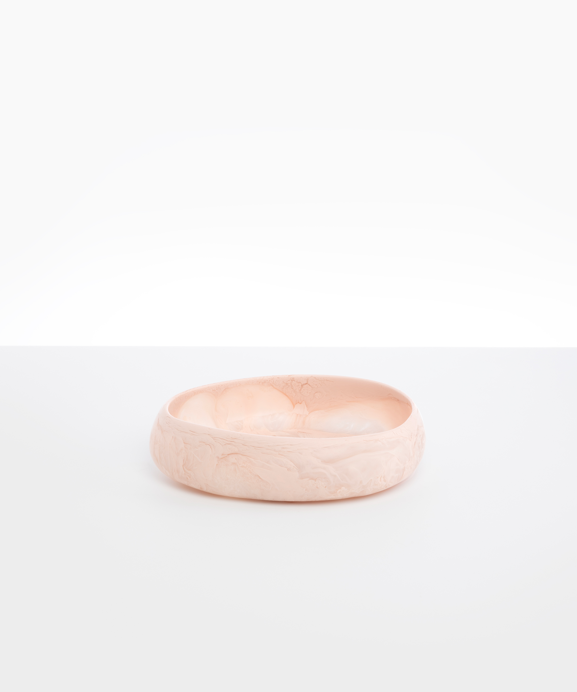 Dinosaur Designs Medium Rock Bowl in Rose Swirl Colour resin