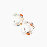 Dinosaur Designs Watercolour Hoop Earrings in Clear Strawberry Colour resin with Silver-Plated Brass Material