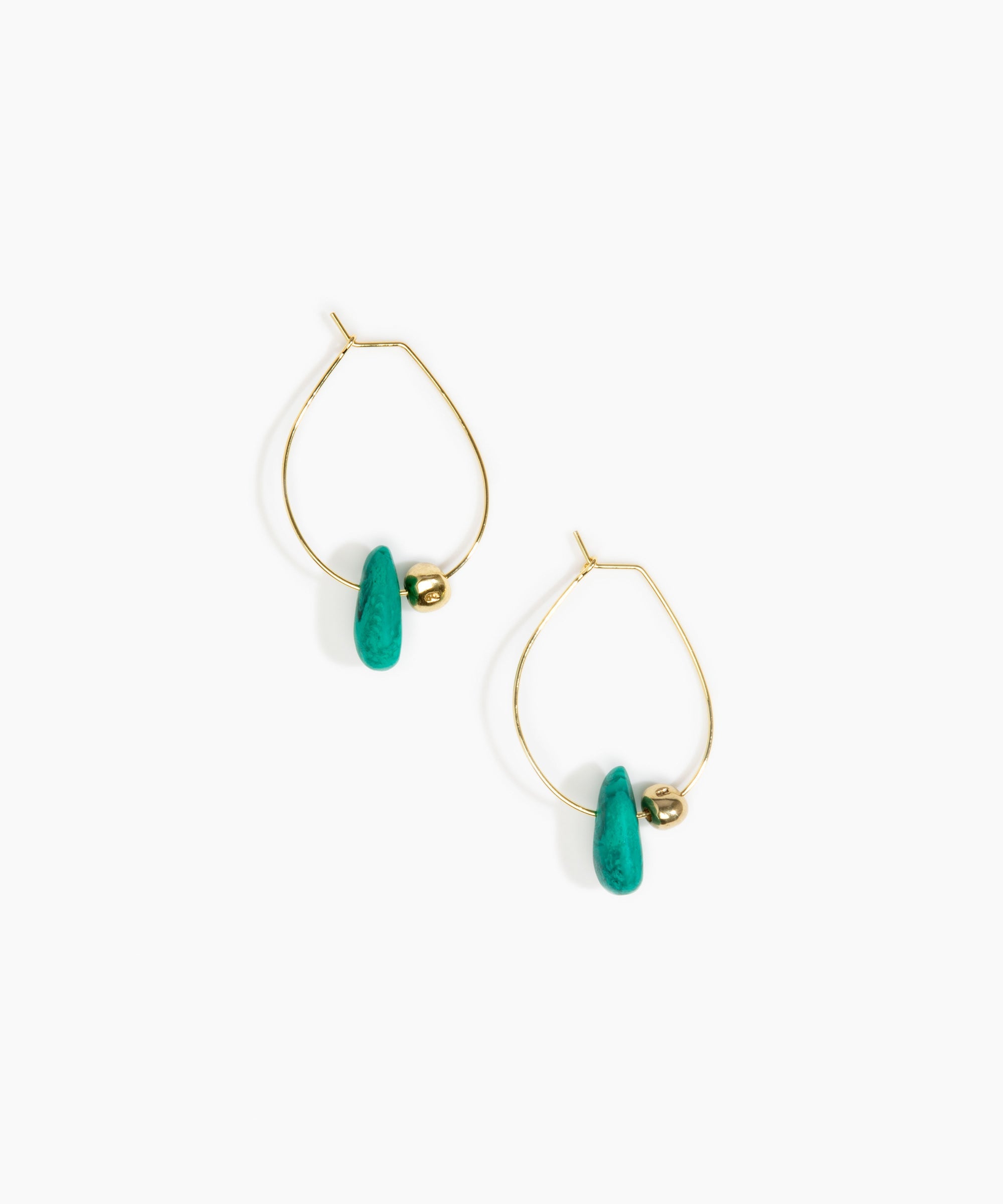 Dinosaur Designs Joie De Vivre Hoop Earrings in Mineral Swirl Colour resin with Gold-Filled Material