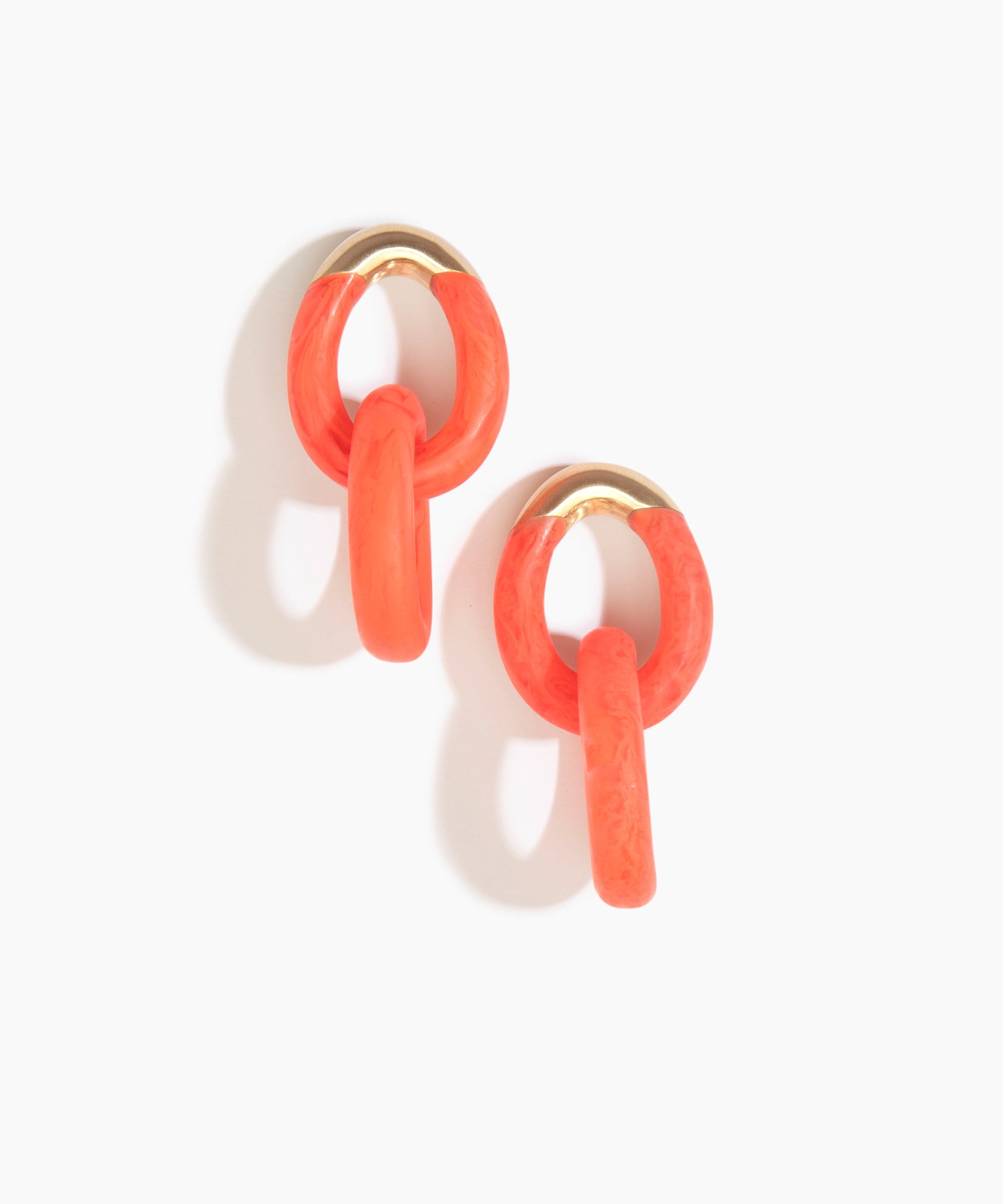 Dinosaur Designs Large Rock Chain Earrings in Lychee Colour resin with Brushed Nano-Coated Brass Material