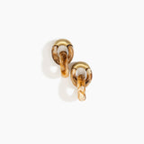Dinosaur Designs Small Rock Chain Earrings in Light Horn Colour resin with Brushed Nano-Coated Brass Material