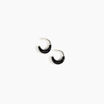 Dinosaur Designs Small Horn Earrings in Black Colour resin with Silver-Plated Brass Material