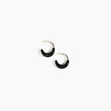 Dinosaur Designs Small Horn Earrings in Black Colour resin with Silver-Plated Brass Material